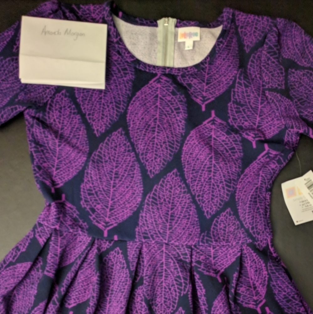 LuLaRoe Amelia dress NWT large leaves with bonus EUC small Irma